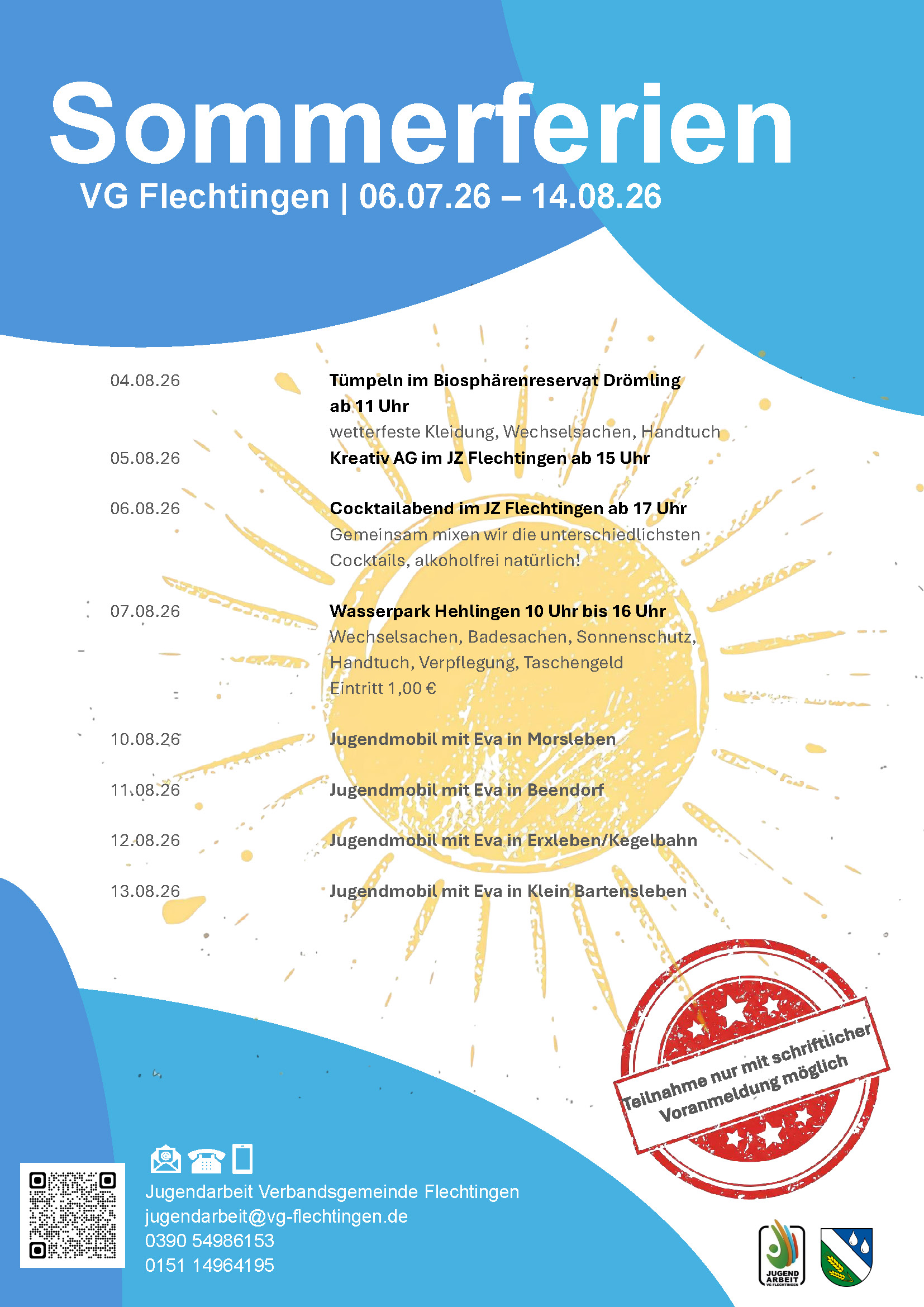 Sommerferien Programmplan VG Flechtingen 2026